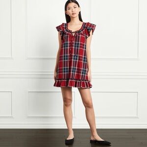 Hill House Red and Blue Plaid Mini Dress